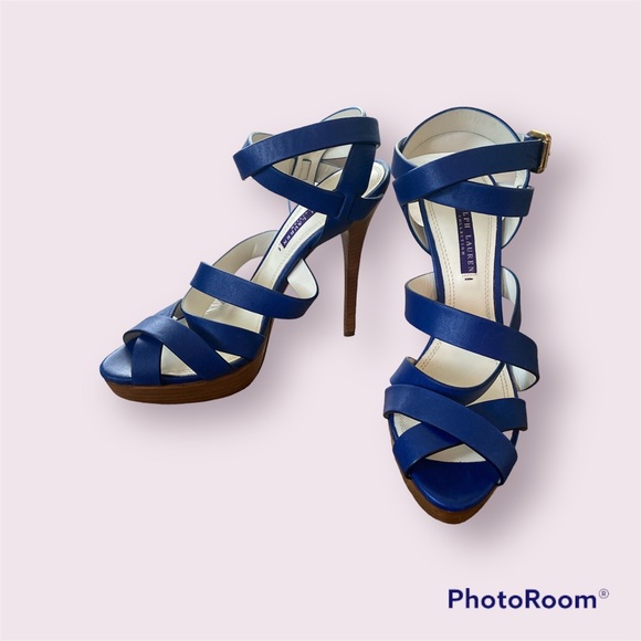 Vintage Ralph Lauren Collection Purple Label Sapphire Stiletto Heels - Picture 9 of 10
